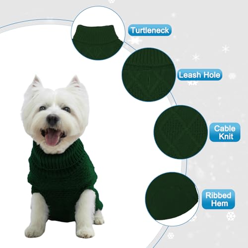 Turtleneck Dog Sweater (X-Small / Dark Green)