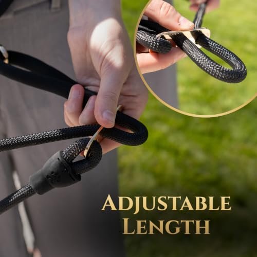 No Pull Hand Free Dog Leash with Wrap (Black / Small (25 lbs and Under))