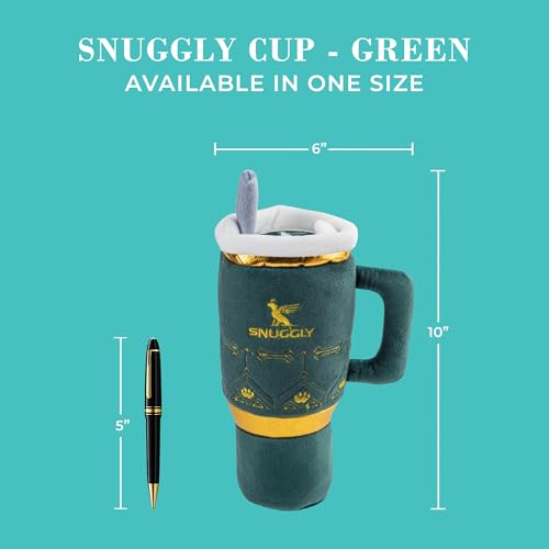 Snuggly Cup Plush Dog Toy Tumbler Parody Stuffed Chew Toy (Snuggly Cup (Green))