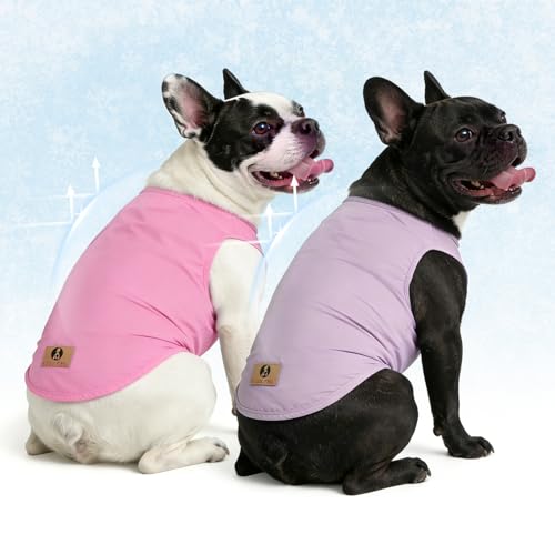 Cooling Sunblock Dog Clothes for Medium Dogs (Pink&Purple / Medium(Chest 19", Back 14"))