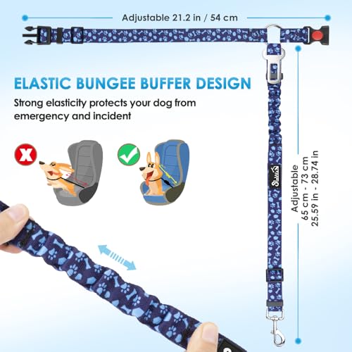 Dog Seat Belt for Car (B.Blue Paw)