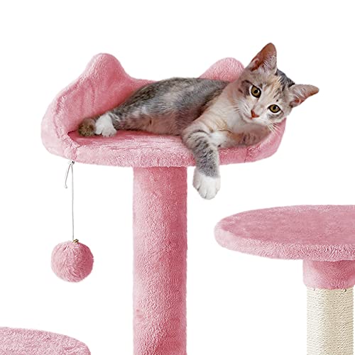 70in Multi Level Sturdy Cat Tree (Pink / 70in)