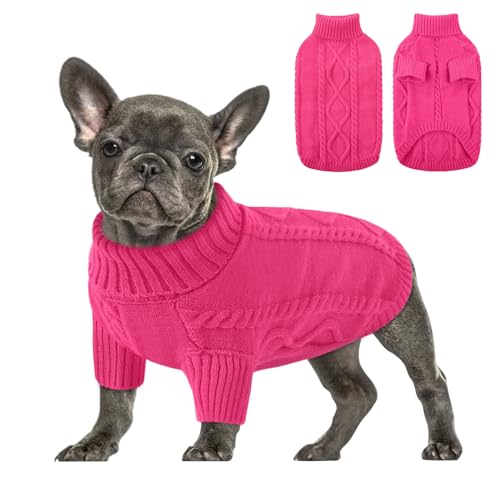 Small Dog Pullover Sweater for Medium Dogs Girl (Medium / Fuchsia)