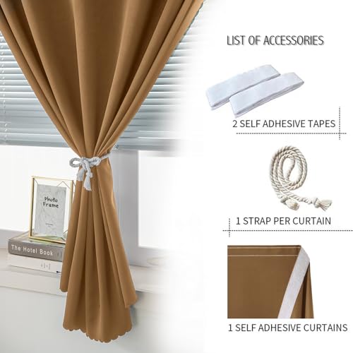 Portable Light Blocking Curtains Self (71"W x 84"L (Pack of 1) / Brown)