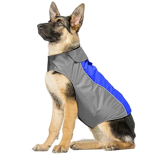 Dog Raincoat Waterproof Coats (Blue-XL)