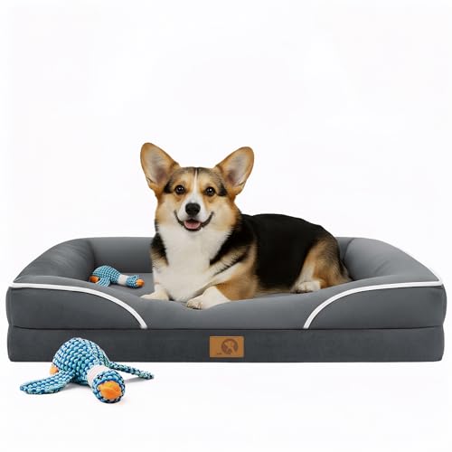 Dog Bed Large Sized Dog (36.0"Lx27.0"Wx6.5"H / 00-Dark Grey)