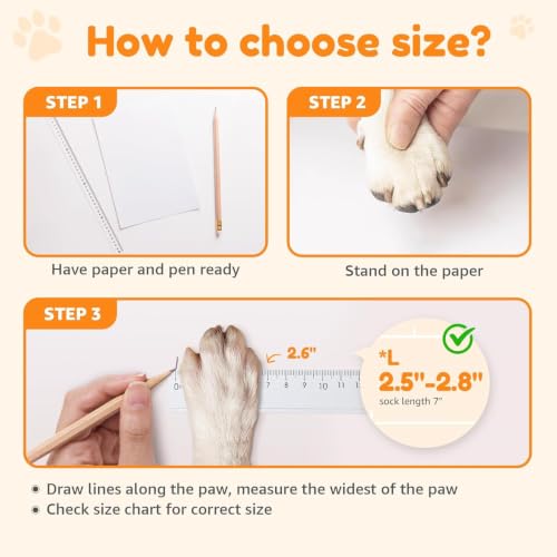Non Slip Dog Socks with Grippers Prevent from Licking Paws for Senior Dogs (Grey / XS)