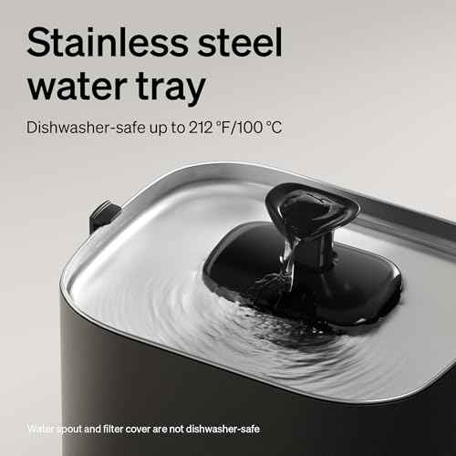 Cat Water Fountain Stainless Steel Tray (Black / Fountain)