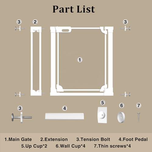 Clear Acrylic Baby Gate 29.52 (White / 29.52-37.79"W)