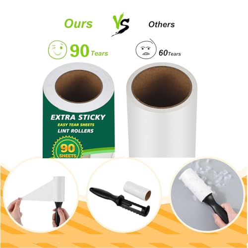 Extra Sticky Lint Roller Refills (720sheets (8 lint roller Refills))