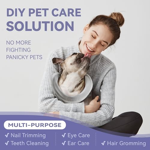 Dog Grooming Hammock Harness for Dogs & Cats with Pet Nail Clipper Trimmer (S ( Legs Distance : 5-12 " / Max W：30lb ) / Purple)