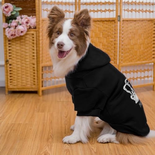 Prince Dog Hoodie for Boy (L (Back: 20",Chest: 28", Neck: 21") / Black(Prince))