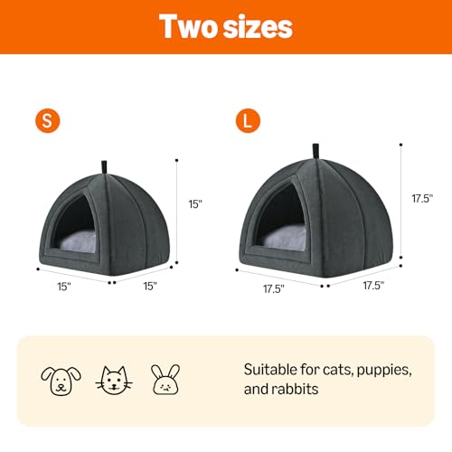 Cat Cave Bed 2 (Grey / S-15"×15"×15")