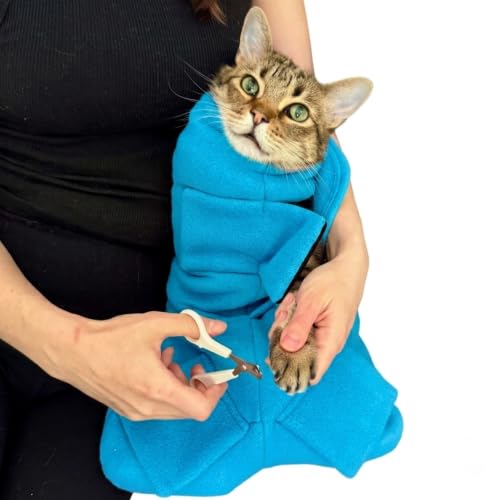 Calm & Cozy® Cat Swaddle Wrap for Large Cats (Large / Turquoise)