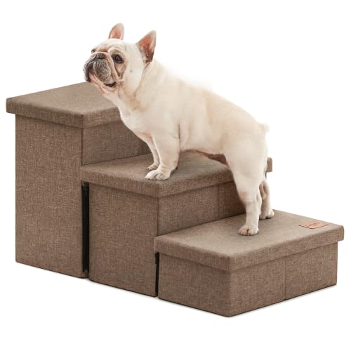Dog Stairs for High Bed (Light Brown / 29.5" X 17" X 17.7" H)