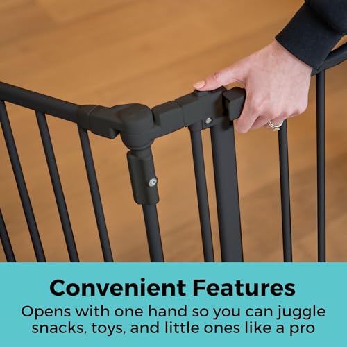Deluxe Décor Universal Fit Safety Gate (Black / 72" Wide)