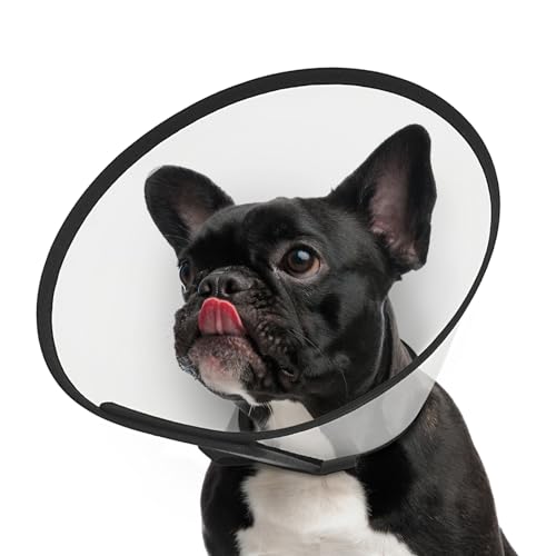 Adjustable Dog Cone Collar After Surgery to Stop Licking (White / S-(Neck: 9.5~14.5"))