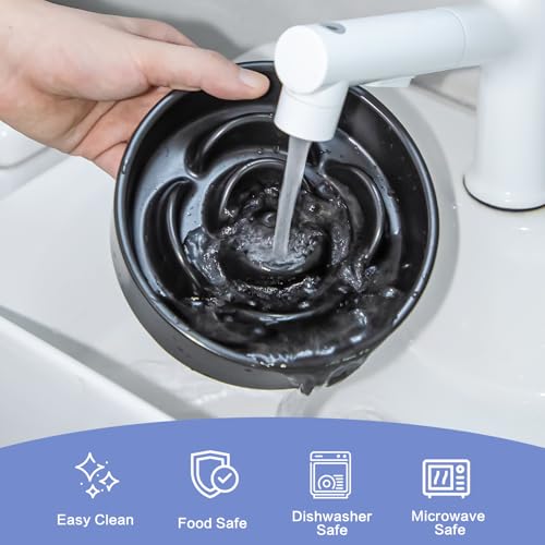 6'' Ceramic Slow Feeder Dog Bowls (6 inch / Black)