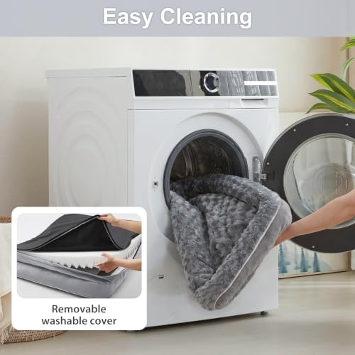Orthopedic Washable XL Dog Bed for Senior Dog Cozy Sleep (42.0"l X 30.0"w X 7.0"th / Grey)