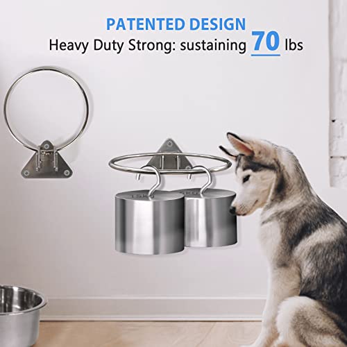 Raised Small Dog Bowls Wall Mount Pet Bowl (32 OZ, 1 Quart)