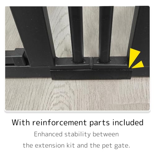 Extra Tall Cat Gate Extension Kit 55.12" High 12.6" Wide Black (55.12" H-black / 12.60" W, Extension)