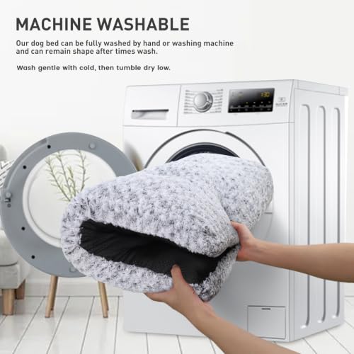 Washable Dog Bed Medium Size Dog Crate Bed Plush Pet Mat 35"x23" Gray (Grey / 35.0"L x 23.0"W x 3.5"Th)