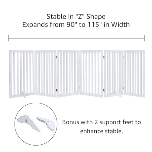 120" Extra Wide Pet Gate and Pet Playpen Combination for Dog Cat (White / 120"W×36"H)