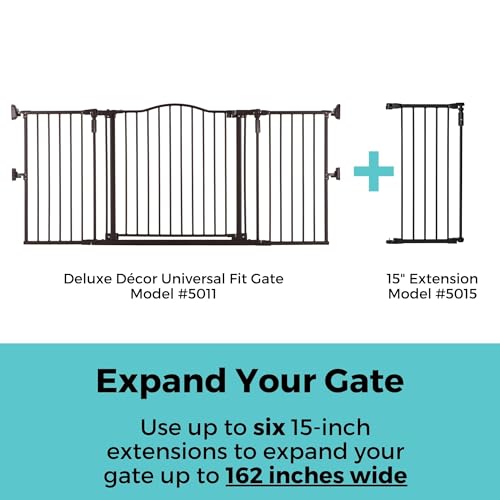 6 Bar Extension for Deluxe Décor Gate (Black / 15" Wide)