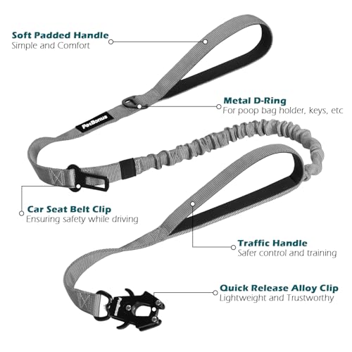 Heavy Duty Tactical Dog Leash (Grey)