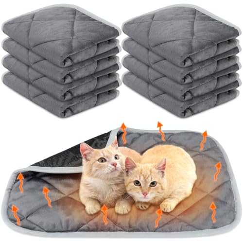 8 Pack Self Heating Cat Mat (Gray / 18 x 24 Inch)