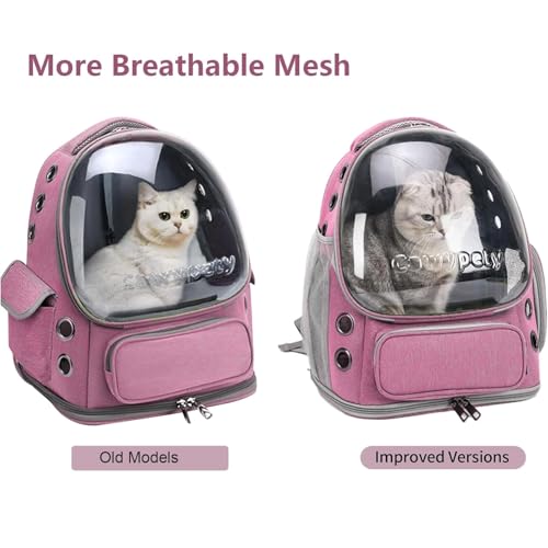 Cat Backpack Carrier Large Space Bubble Backpack up to 12lbs Pink (Pink)