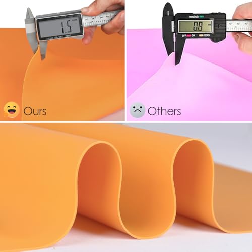 Extra Large Silicone Mats for Kitchen Counter (05-orange / 27.6"L x 15.7"W)