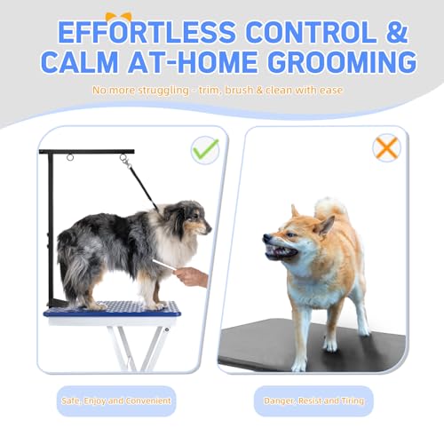 Dog Grooming Arm for Table (M Hammock (Leg Spacing: 5.1–10.6″) / Blue)