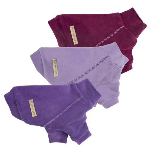 3 Pack Classic Fleece Dog Sweater (Medium / Purple-MediumPurple-FireBrick)