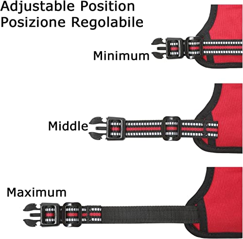 Dog Harness Reflective Front Clip Vest with Control Handle (M / Red)