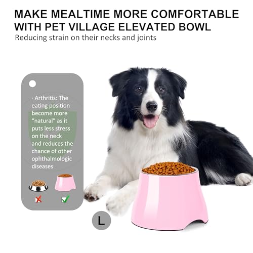 Dog Bowls Cone Friendly Non Slip Single Dog Bowl with Stainless Steel Inner (Large(3 Cups) / Pink)
