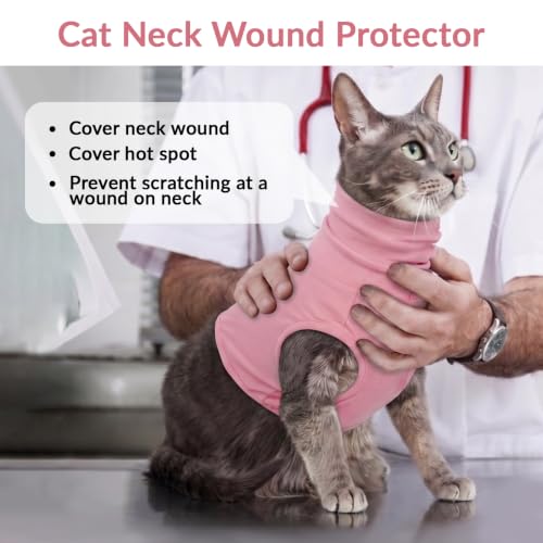 Cat Neck Protector Wound Cover (CherryPink / XS(Chest: 14.2"))
