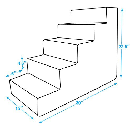 Dog Stairs & Steps (Paw Print on Beige / H: 22.5 Inches)