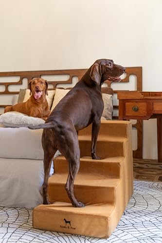 Dog Stairs Dog Ramp for Bed ((5 Step) Camel)