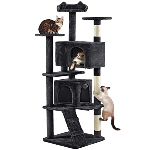 70in Multi Level Sturdy Cat Tree (Black / 70in)