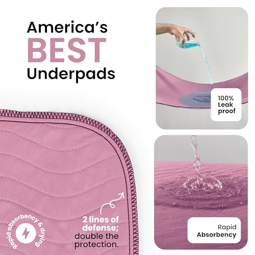 Washable Underpads (Pink / 34"x52" (Pack of 2))