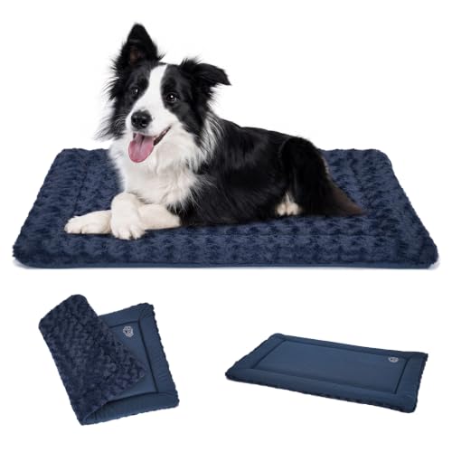 Dog Crate Pad for 36"x24" Dog Crate (Navy / L (34.2"x22.4"x1.1"))