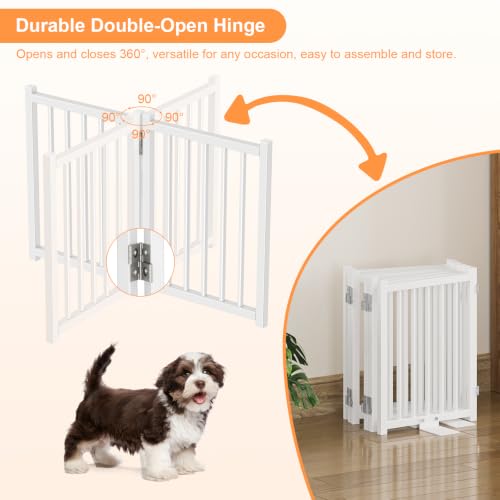 Short Dog Gate Indoor (White / 6 Panel-16''H, Up to 72’’ W)