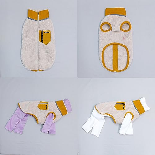 D Doggy Star Italian Greyhound Warm Fleece Zip (3XL / Zipup Mustard)