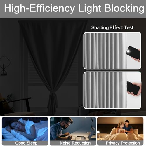 Self Adhesive Curtains (71"W x 72"L (Pack of 1) / Grey)