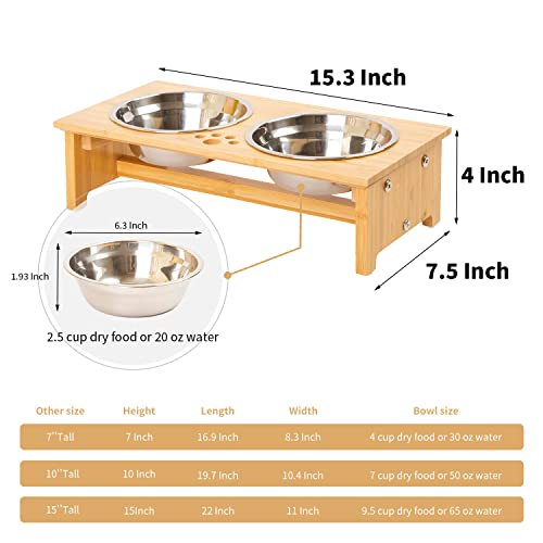FOREYY Raised Pet Bowls for Cats and Small Dogs (4'' Tall-20 oz bowl)