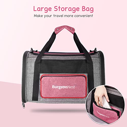 Soft Cat Carrier for Cats up to 20 Lbs (Pink / 17.7"L x 12.0"W x 12.5"H)