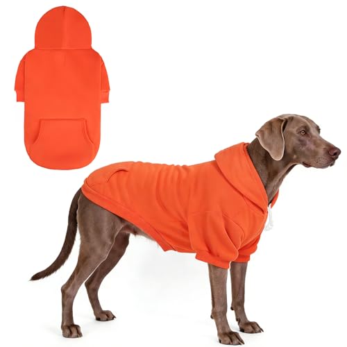 Dog Hoodie for Large Medium Small Dogs (Orange / X-Large)