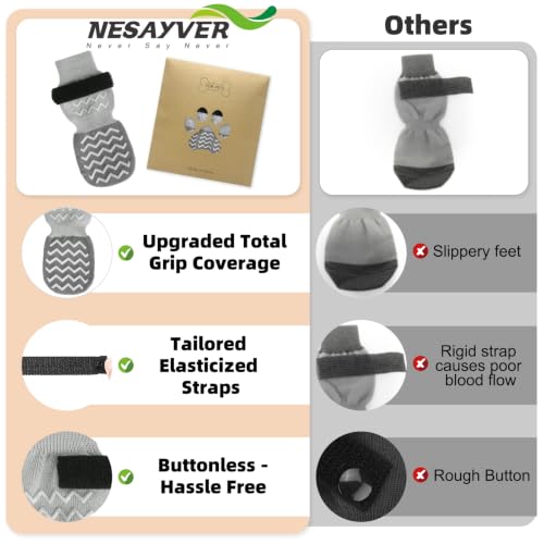 Dog Socks Shoes for Hot Pavement to Prevent Licking Paws (Gray / Large (Paw Width: 3"))