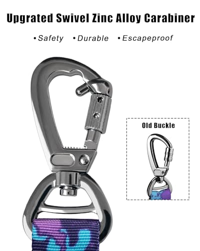 Tactical Bungee Shock Absorbing No Pull Dog Leash (Purple Camo)